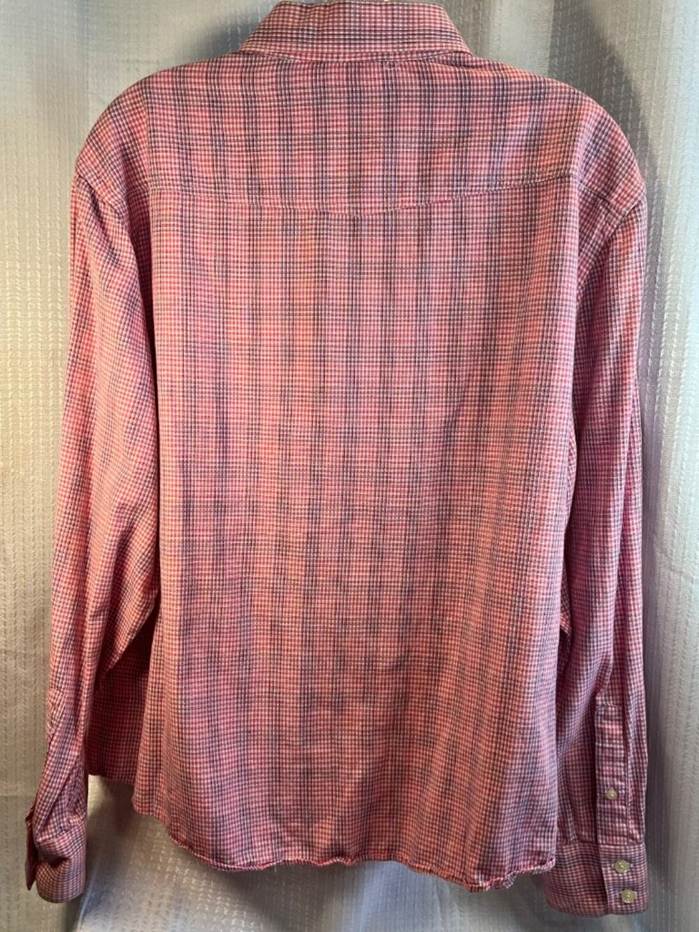 Vintage Panhandle Slim Pink Plaid Long Sleeve Western Show Shirt size XL - Picture 2 of 6